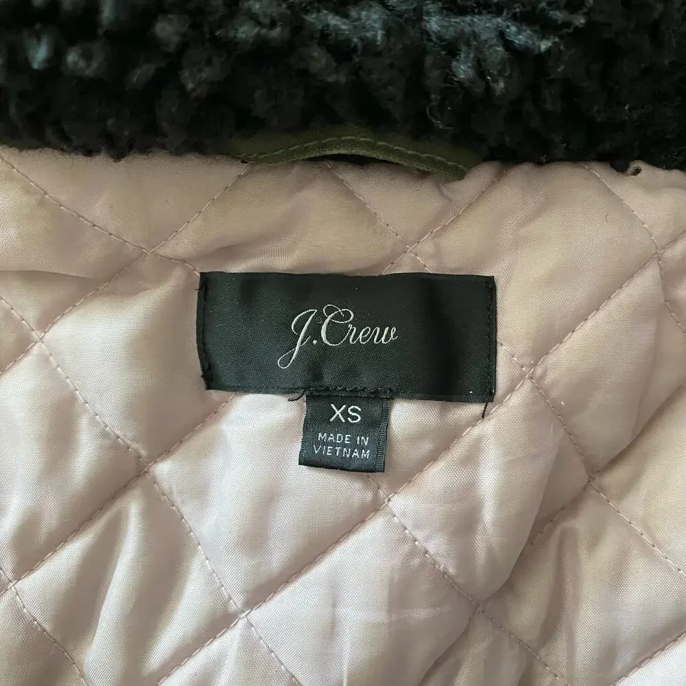 J Crew Size XS Perfect Parka Coat Eco Friendly Primaloft Green FLAW - Picture 5 of 8